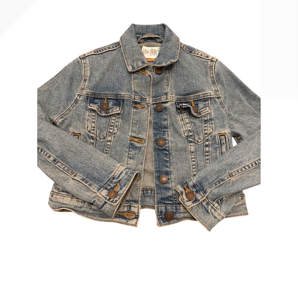 Levi Strauss Signature Kids Medium Wash Denim Trucker Jacket Size M Blue Cotton
